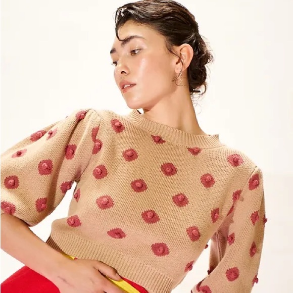 🎀 Fashion Brand Company Nipple Sweater- Beige 🎀 NWT - Picture 3 of 6